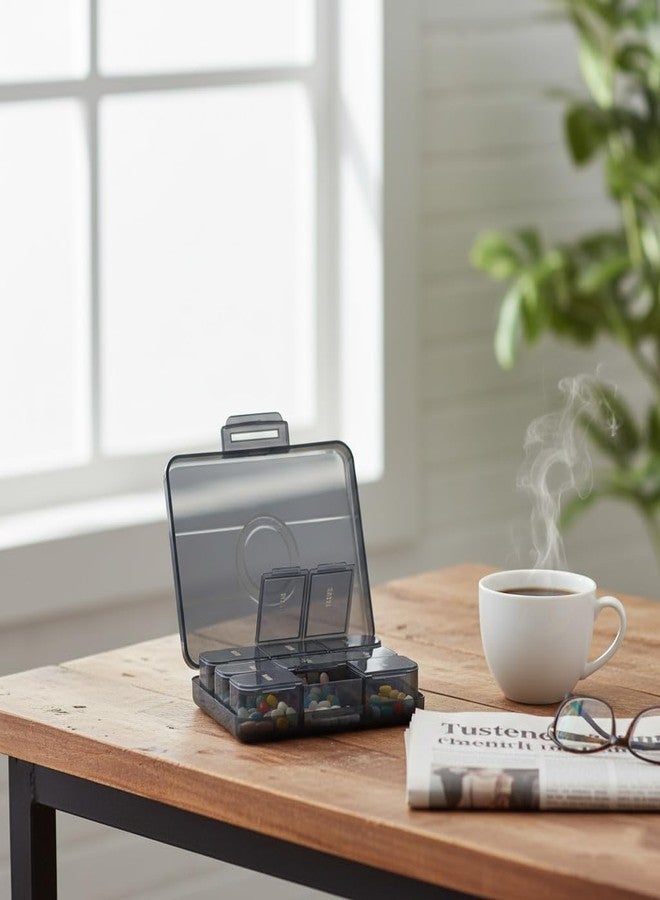 موكا منظم حبوب لمدة 3 أيام، 3 مرات في اليوم، علبة حبوب سفر محمولة مع حجرات كبيرة، مقاومة للرطوبة، تصميم بقفل مزدوج - Image 2